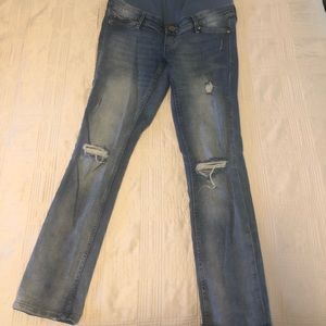 Mama distressed maternity skinny jeans